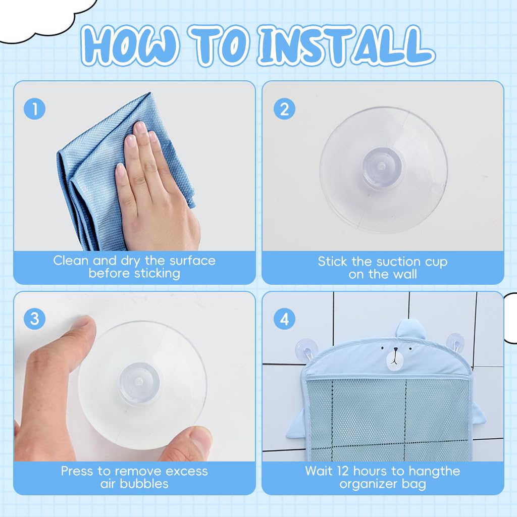 PATPAT Bathroom Shower Caddy Bag for Toiletries with Dual Hanging Loops and Quick Dry Mesh