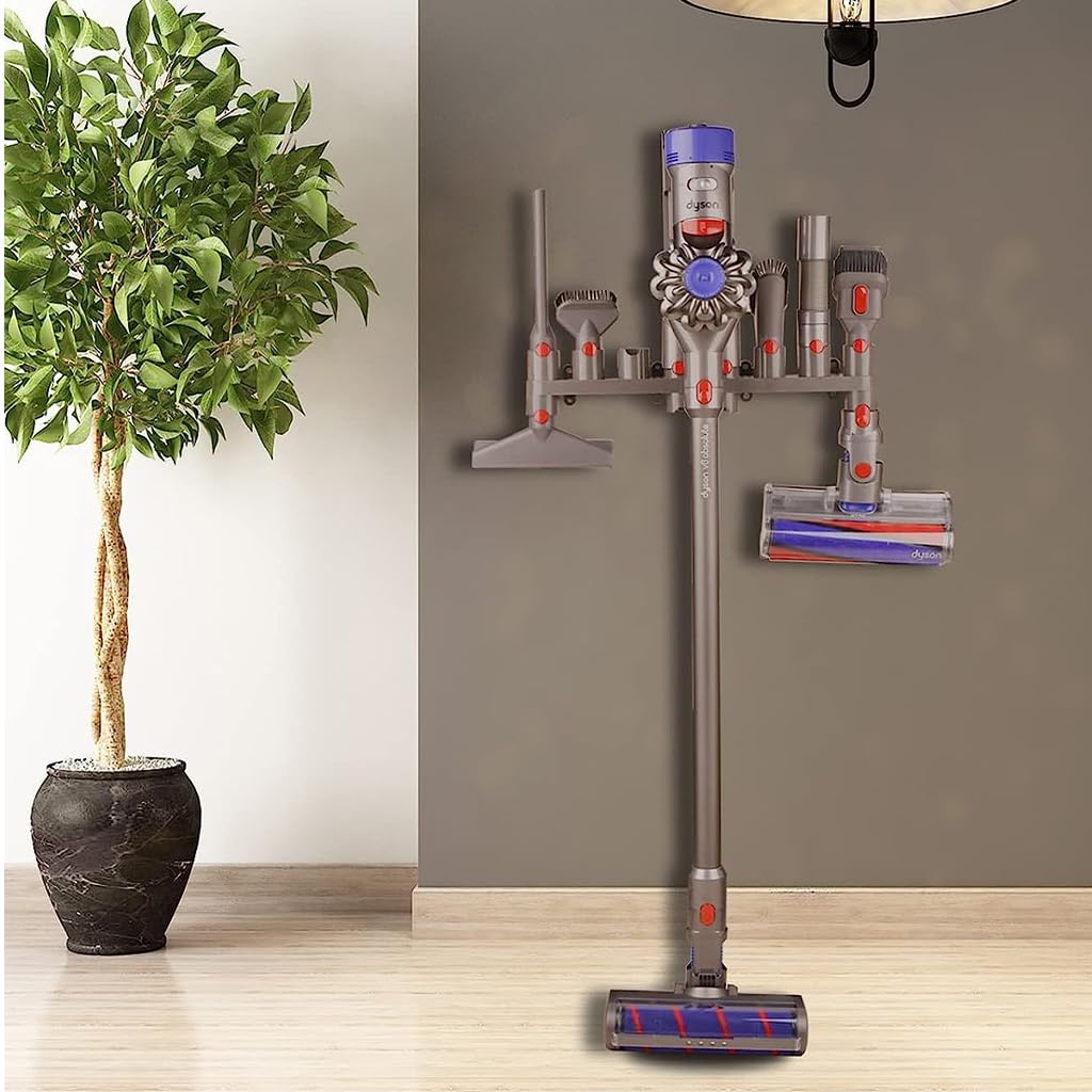 HASTHIP Wall Mounted Holder Organizer for Dyson V7–V15 with 10 Storage Adapters | ABS Accessory Mount Set