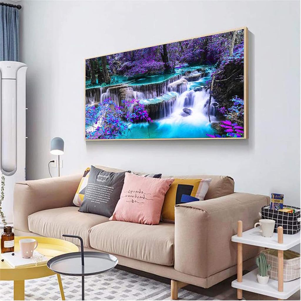 HASTHIP 5D Diamond Painting Kit for Adults with 27.5 x 15.7 in Waterfall Canvas | DIY Home Wall Art
