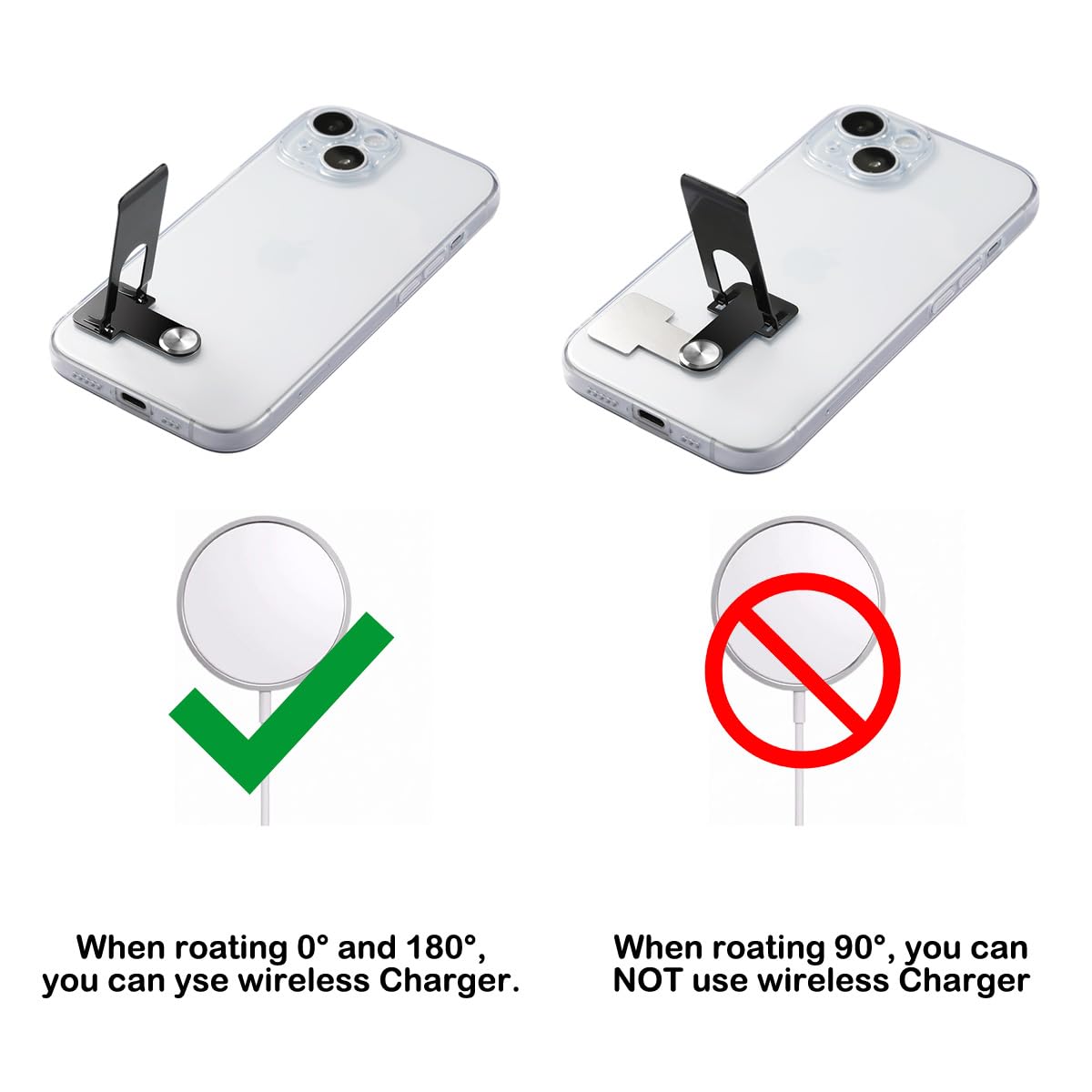 ZORBES Self-Adhesive Phone Stand for Hands-Free Viewing with 360 Degree Swivel | Ultra Slim Metal Folding Support