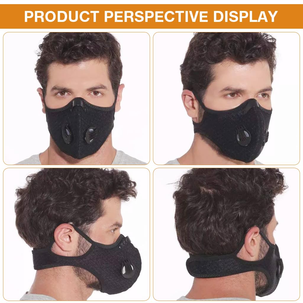 Serplex Sports Face Mask for Cycling and Outdoor Use with 4 Filters | Adjustable Mesh Design