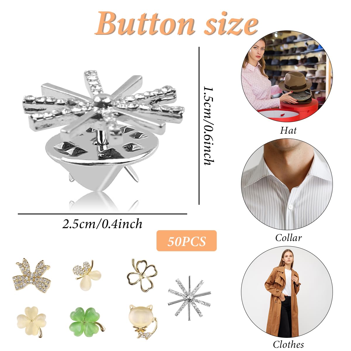 SANNIDHI Shirt Brooch Set for Women featuring 7pcs Crystal Opal Pins with Alloy Design | Elegant Accessory for Dress and Bag Decor