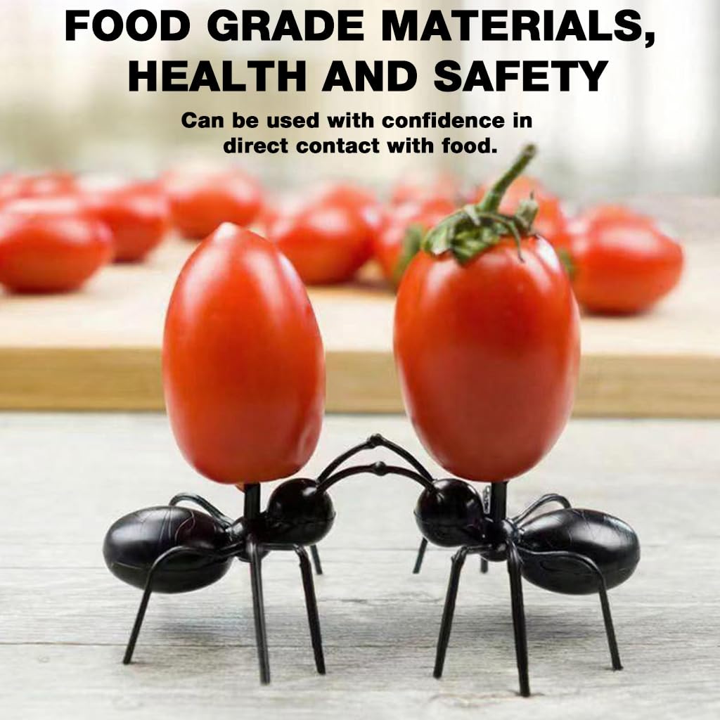 Supvox Fruit Forks for Snacks and Desserts featuring 24pcs Ant Shaped Reusable Picks | Fun Party Tableware