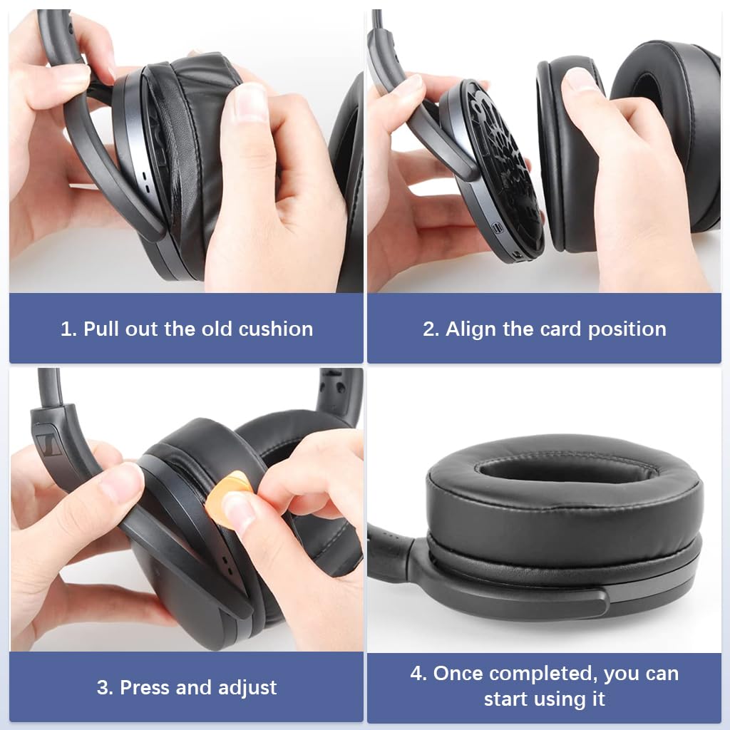 ZORBES Replacement Ear Pads for Sennheiser HD Series with Memory Foam and Faux Leather Cover | 1 Pair