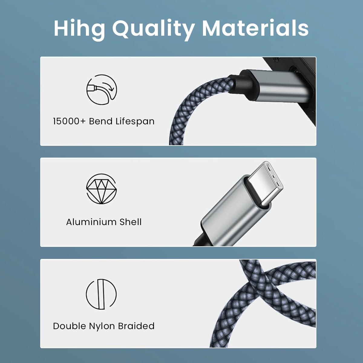 Verilux 2 in 1 Type C to 3.5mm Audio Cable for Car Use featuring Realtek DAC | Nylon Braided