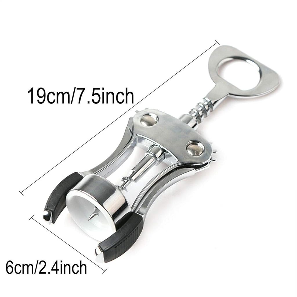 HASTHIP® Wing Corkscrew Wine Opener Professional Multifunctional All-in-One Bottle and Beer Strong Stainless Steel Zinc Alloy Wont Split or Crumble Cork 3 PCS