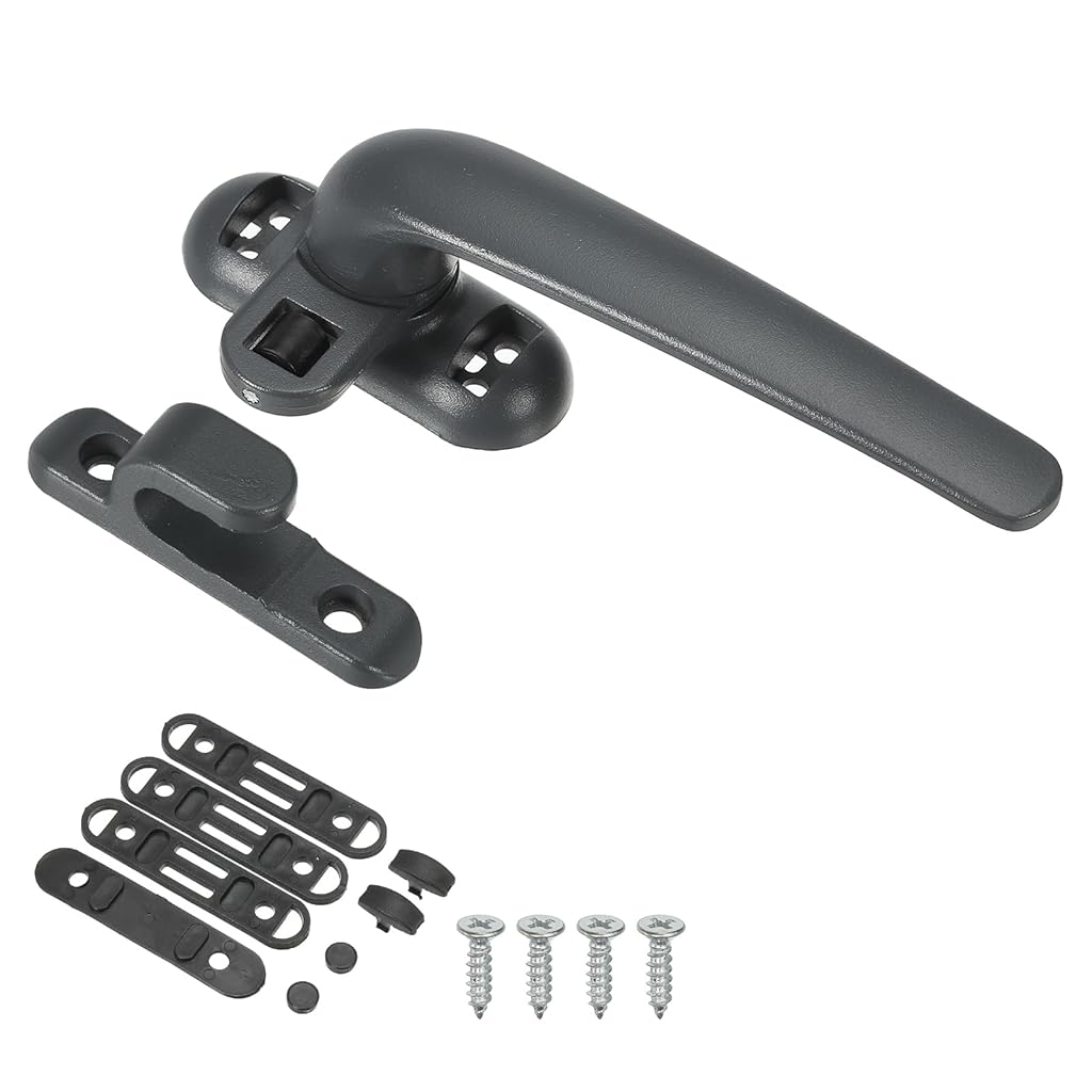 HASTHIP® Aluminum Alloy Window Handle, Casement Window Lock Internal and External Sliding Door Handle Locks for Vertical & Horizontal Sliding Windows Security-Grey