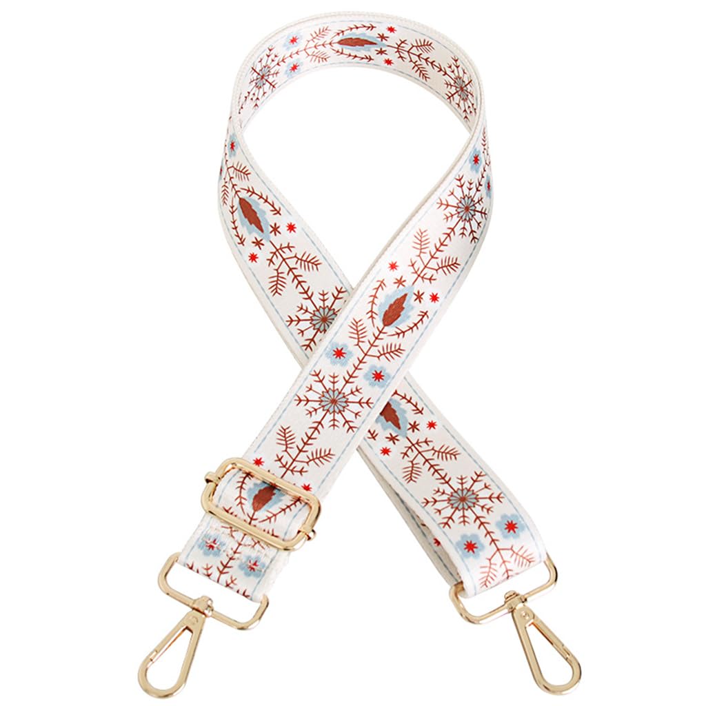 ZIBUYU Wide Shoulder Strap for Bags with Golden Buckles 48–140cm Adjustable Polyester | Fashion Print Replacement for Crossbody and Handbag