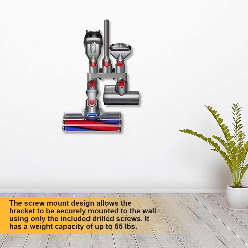 Verilux Accessory Holder for Dyson V6 V7 V8 V10 V11 featuring ABS Wall Mount | 2PCS Nail‑Free Organizer