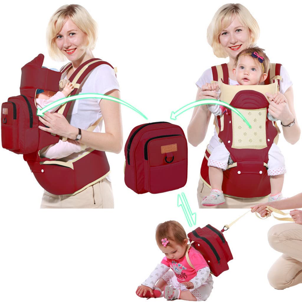 SNOWIE SOFT® 10 in 1 Baby Carrier with Seat for Newborn, Detachable Diaper Bag, Multifunction Adjustable Baby Wrap Carrier, Soft and Breathable Baby Carry Bag for Baby Age 0-4, All Season Use