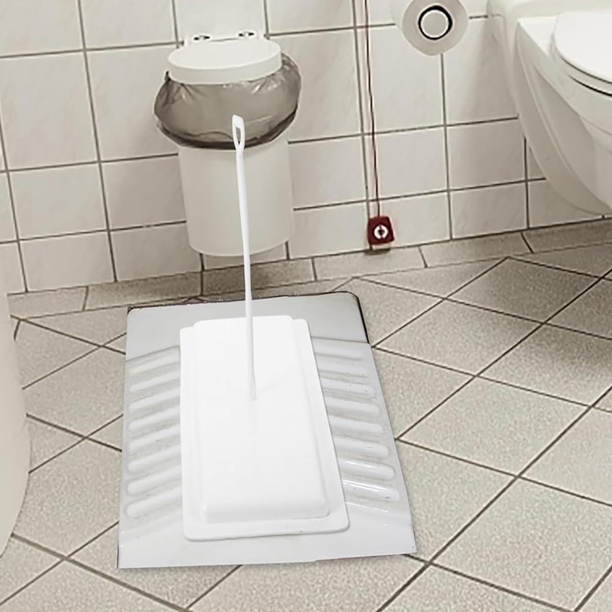 HASTHIP® Squat Toilet Cover Universal Squat Toilet Cover with Long Handle 53x25cm Squat Toilet Cover Durable PP Material Squat Toilet Cover for Hygiene and Sanitation