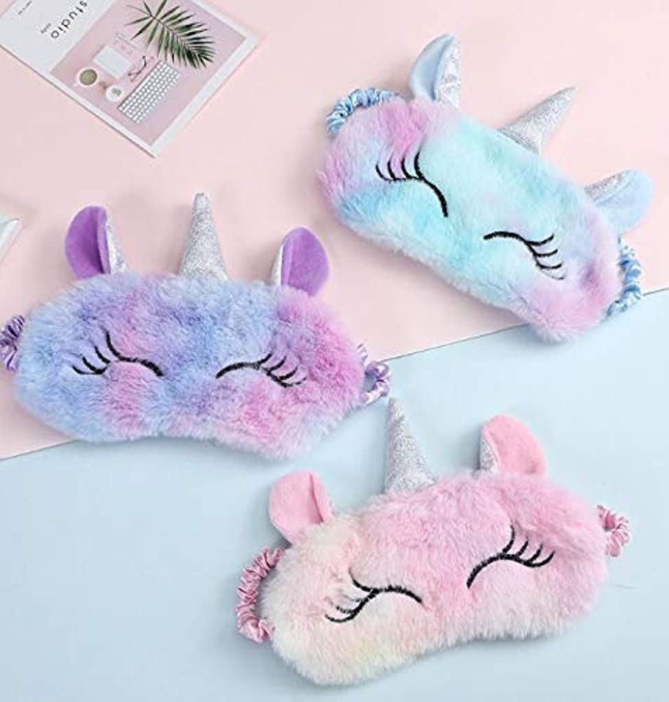 HASTHIP Unicorn Sleep Eye Mask for Travel and Nap with Adjustable Strap | Soft Polyester Fabric for Kids and Adults