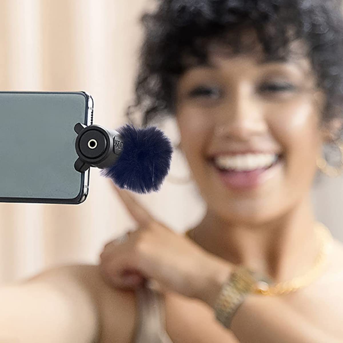 Proberos Microphone Windscreen for Lapel Lavalier Mic with Black Fur | Imported from Hong Kong