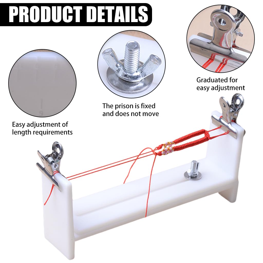 PATPAT Woven Bracelet Making Tool for DIY Crafts with Adjustable Jig & Carved Scale | Includes 2 Clips for Precise Thread Control