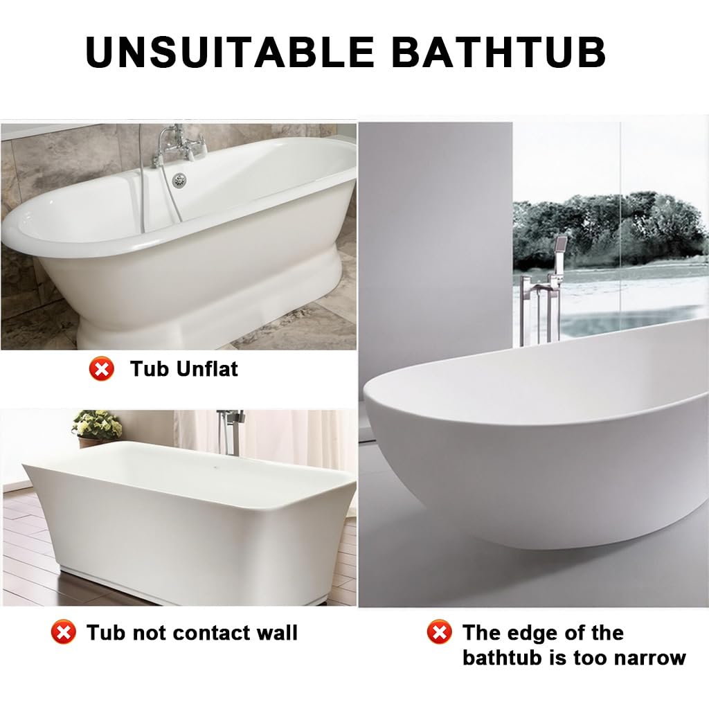 HASTHIP Shower Splash Guard Kit for Bathtub Corners with Self Adhesive Design 9.1×7.1 in White