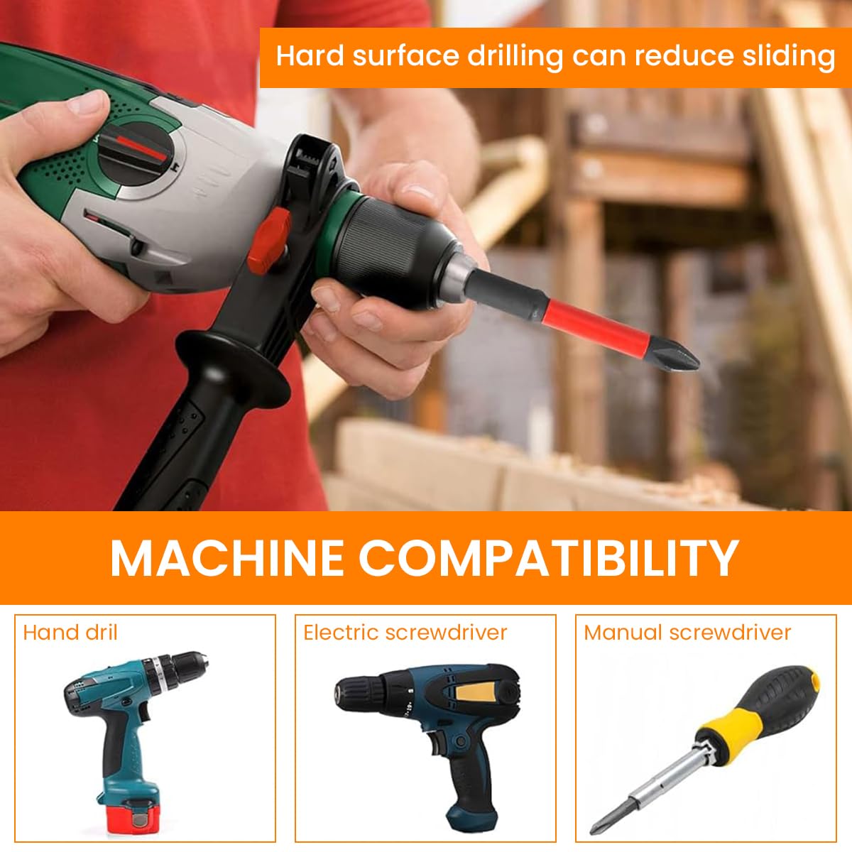 Serplex Screwdriver Bit Set for Impact Driver with Magnetic Non Slip Design and 12pcs S2 Steel | Includes 6 Length Bits and Quick Change Holder