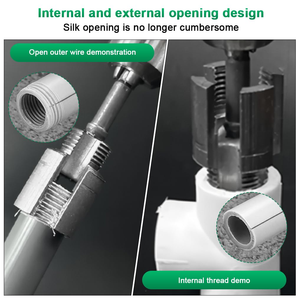 Serplex Pipe Threading Die Heads for Electric Drill Use with Hex Shanks and 1/2 & 3/4 NPT | Aluminum Alloy Threader Set