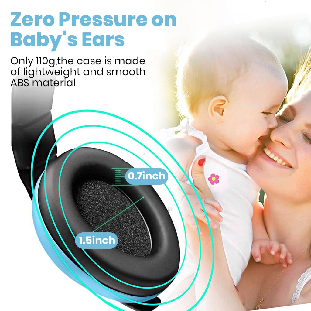 SNOWIE SOFT Ear Muffs for Baby Hearing Protection with 21db Noise Reduction | Lightweight Adjustable Design for Infants