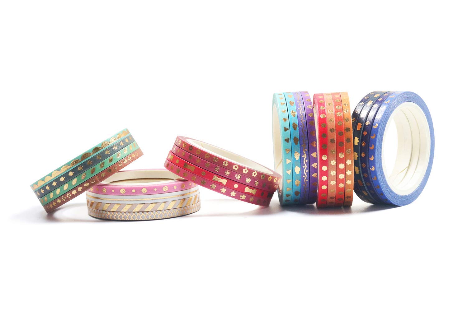 ELEPHANTBOAT Washi Tape for Scrapbooking and DIY Crafts featuring 24 Rolls 3mm x 5m | Soft Adhesive Paper