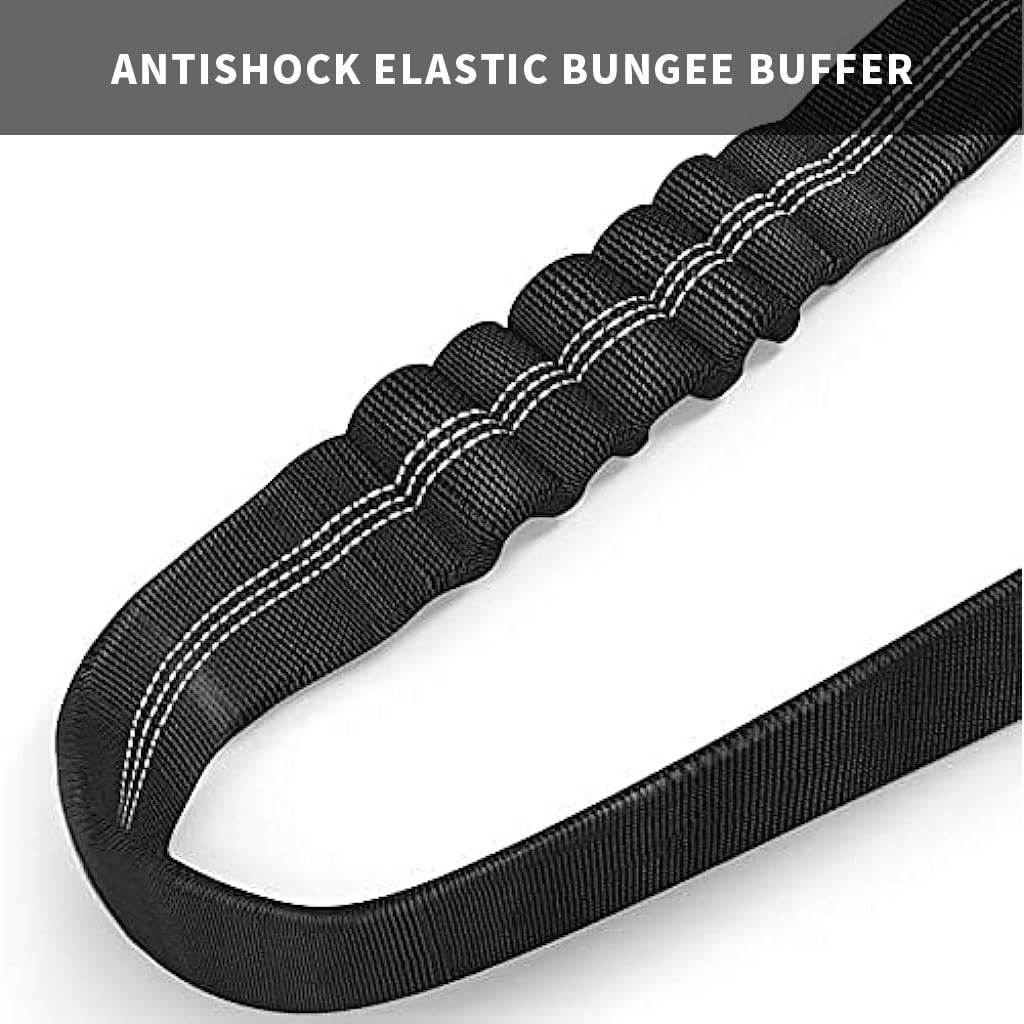 Qpets Dog Safety Harness for Car with 360° Swivel Buckle and Reinforced Nylon Strap | Adjustable Bungee Leash for Travel