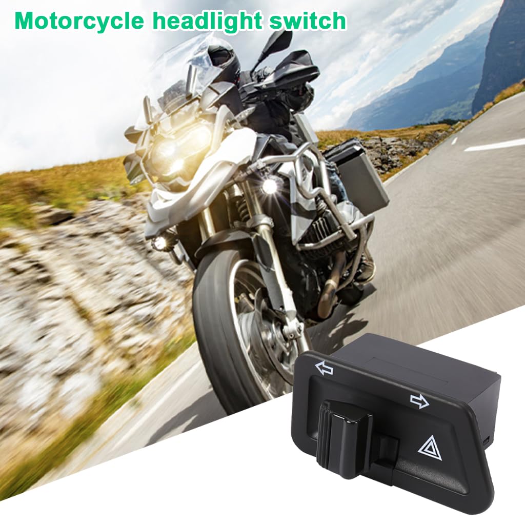 STHIRA Motorcycle Headlight Switch for E Bikes and Scooters with 3 Pin Double Flash Button | Easy Turn Signal Control