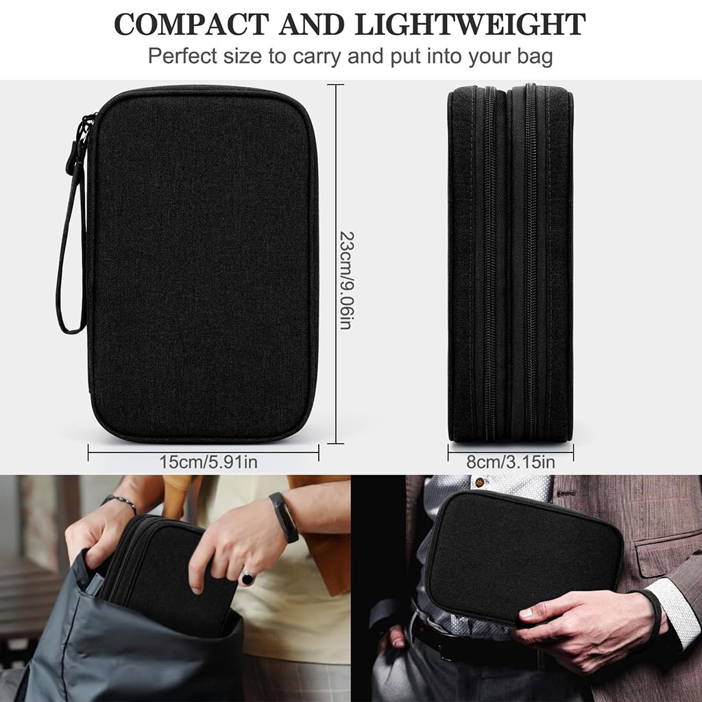 Zibuyu Electronics Organizer Bag for Travel with 2 Layer Design and Waterproof 600D Oxford