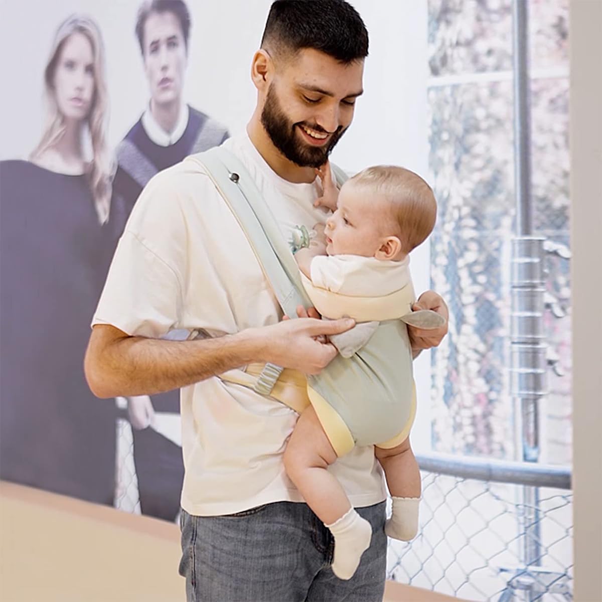 SNOWIE SOFT Baby Carrier Bag for Travel and Daily Use with 4 Carry Styles | Breathable Cotton