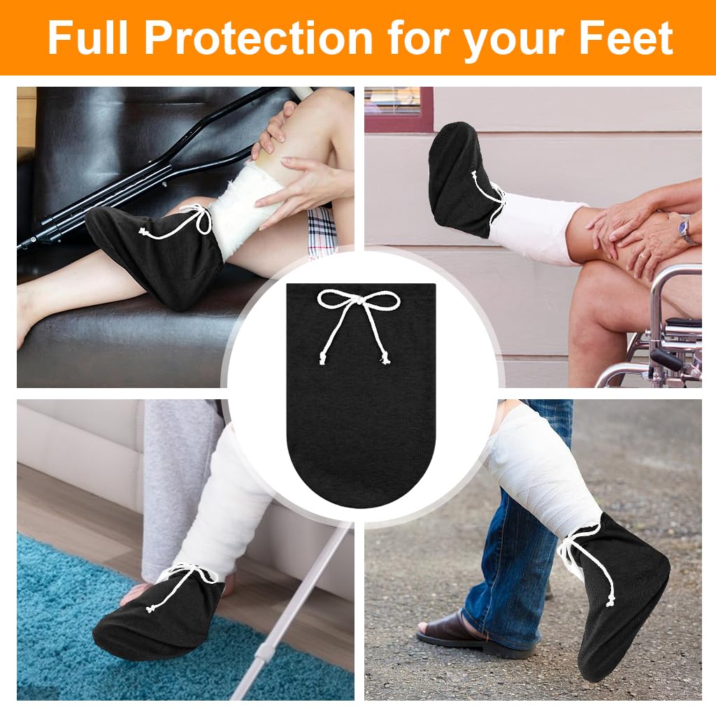 HANNEA Warm Cast Socks for Bandaged or Injured Feet with Drawstring Closure | Soft Protective Foot Sleeves