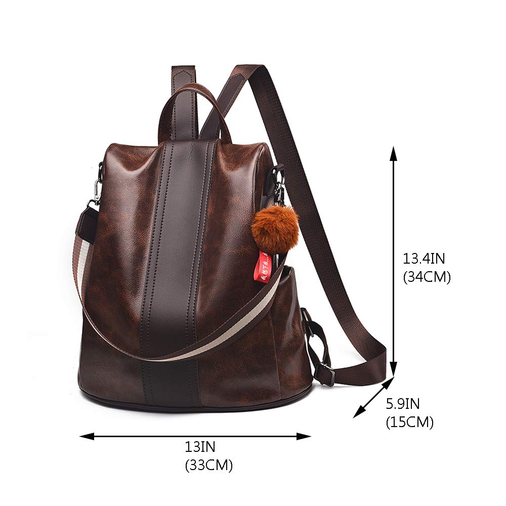 ZIBUYU® Women Backpack Stylish Latest Soft PU Leather Bag for Women Girl Backpack Travel Backpack College Bag Purse Women and Girls Gift for Bag Backpacks - Coffee Brown