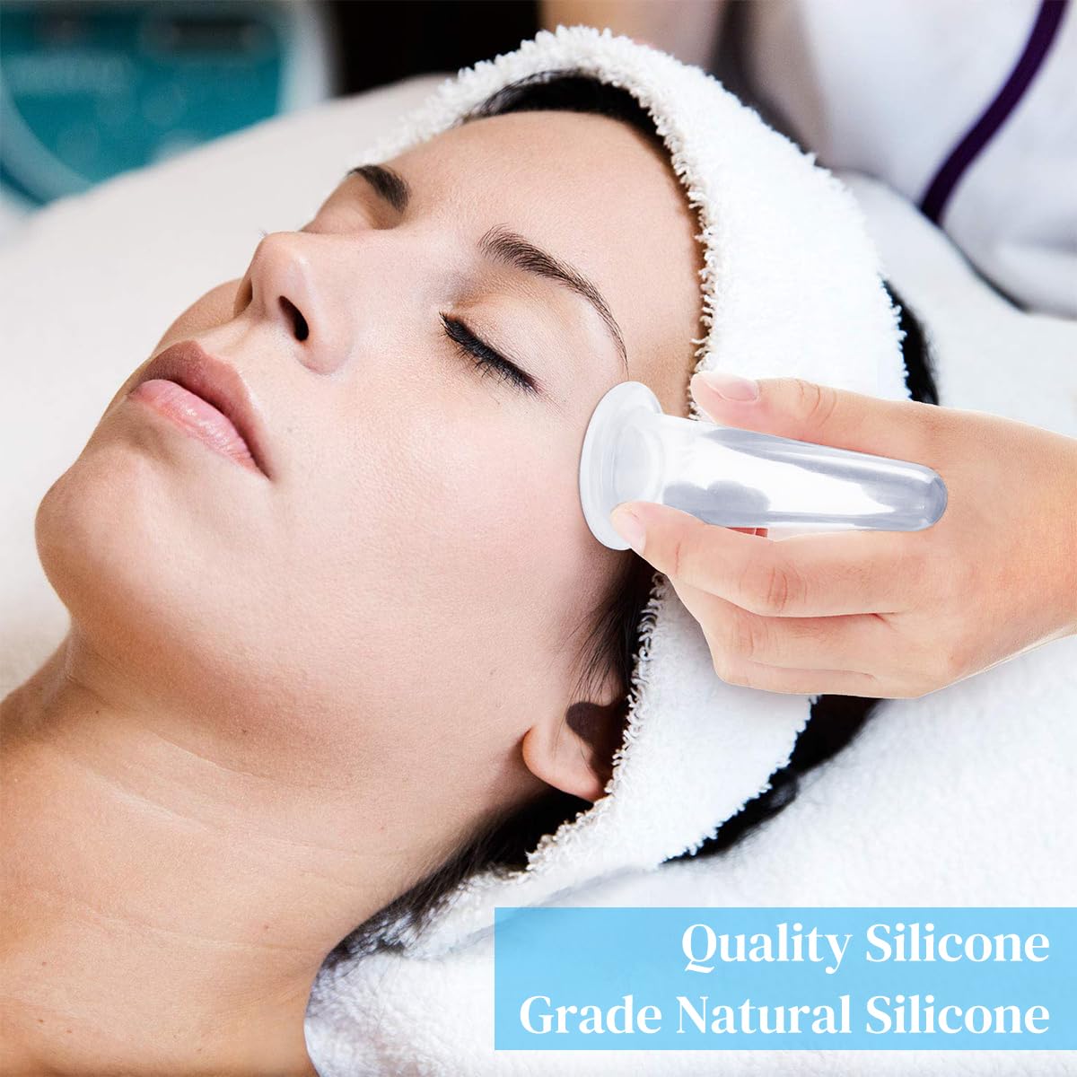 ZIBUYU Facial Cupping Set for Face with 12 Silicone Vacuum Cups | Gentle Skin Massage