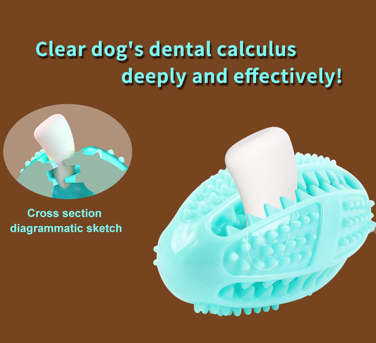 HASTHIP Dog Chew Toy for Dental Cleaning with 12 cm Molar Design & Safe TPR Material | Stress Relief for Puppies