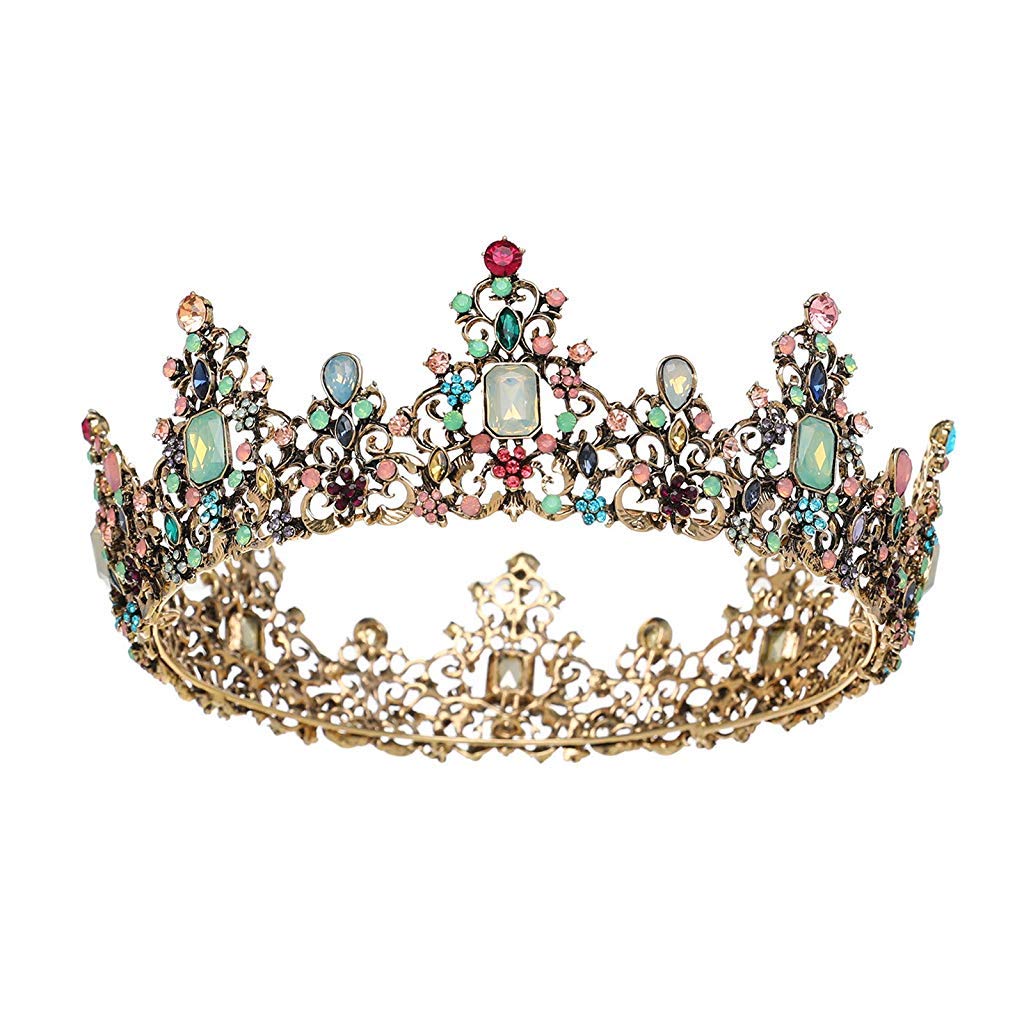 PALAY Women’s Crown for Costume Parties featuring Baroque Rhinestone Design 2.3 in Height