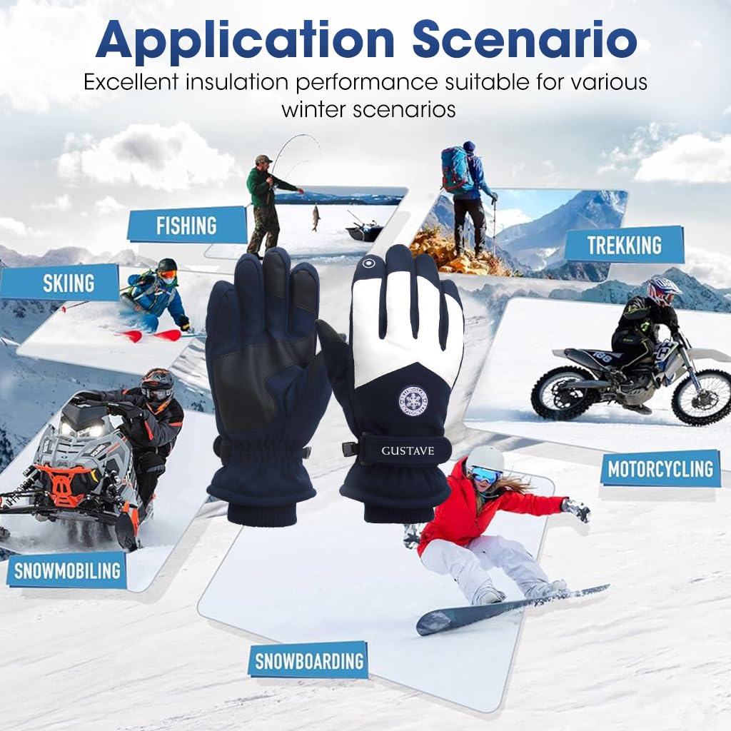 Gustave Winter Gloves for Women featuring Touch Screen Fingertips & Anti Slip Palm | 26 cm Length