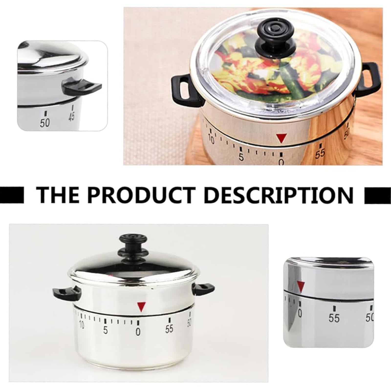 Supvox Kitchen Timer for Cooking and Baking with Mechanical Wind-Up Design | 66x80x61mm Compact Size