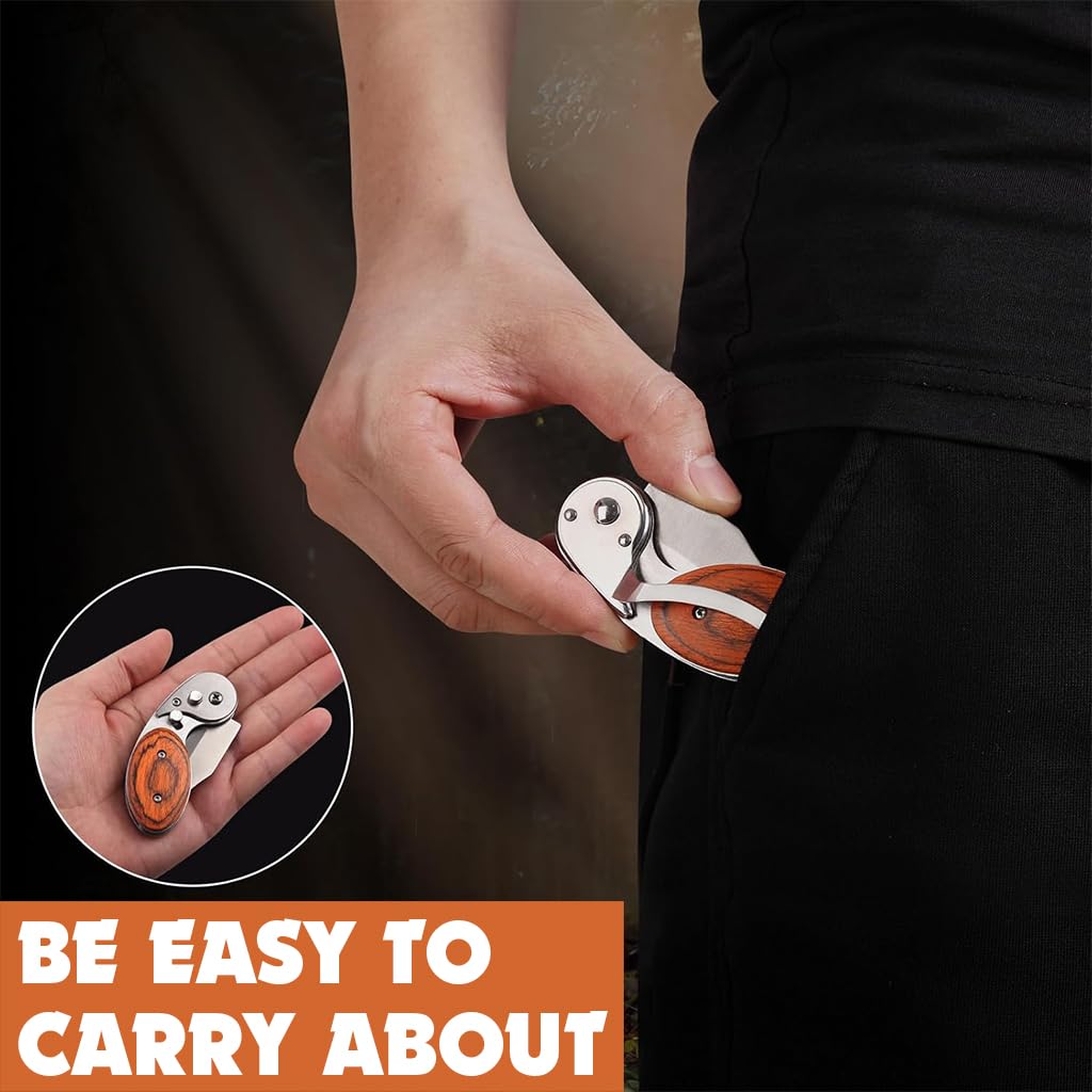 ZIBUYU Pocket Cutter Portable Mini Folding Cutter Stainless Steel Cutter Multi Purpose Outdoor Carry On Cutter with Safety Lock Box Opener Self Defence Tool Camping Gadget Emergency Tool