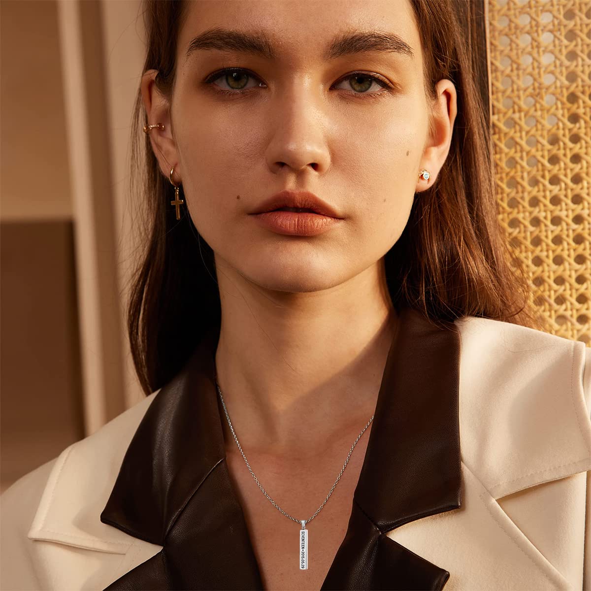 SANNIDHI KPOP Seventeen Necklace for Women Men, Titanium Steel Engraved Seventeen Merch Pendant Necklace Jewelry Gifts for Girls Boys Kpop Fans - Silver