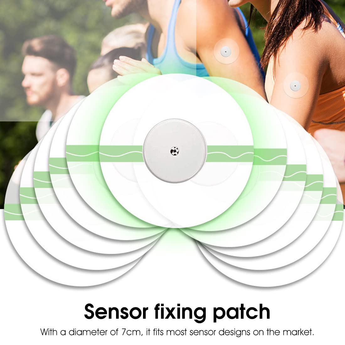 HANNEA Freestyle Sensor Sticker Patches for Arm with No Glue Center 30 Pcs | Waterproof and Breathable