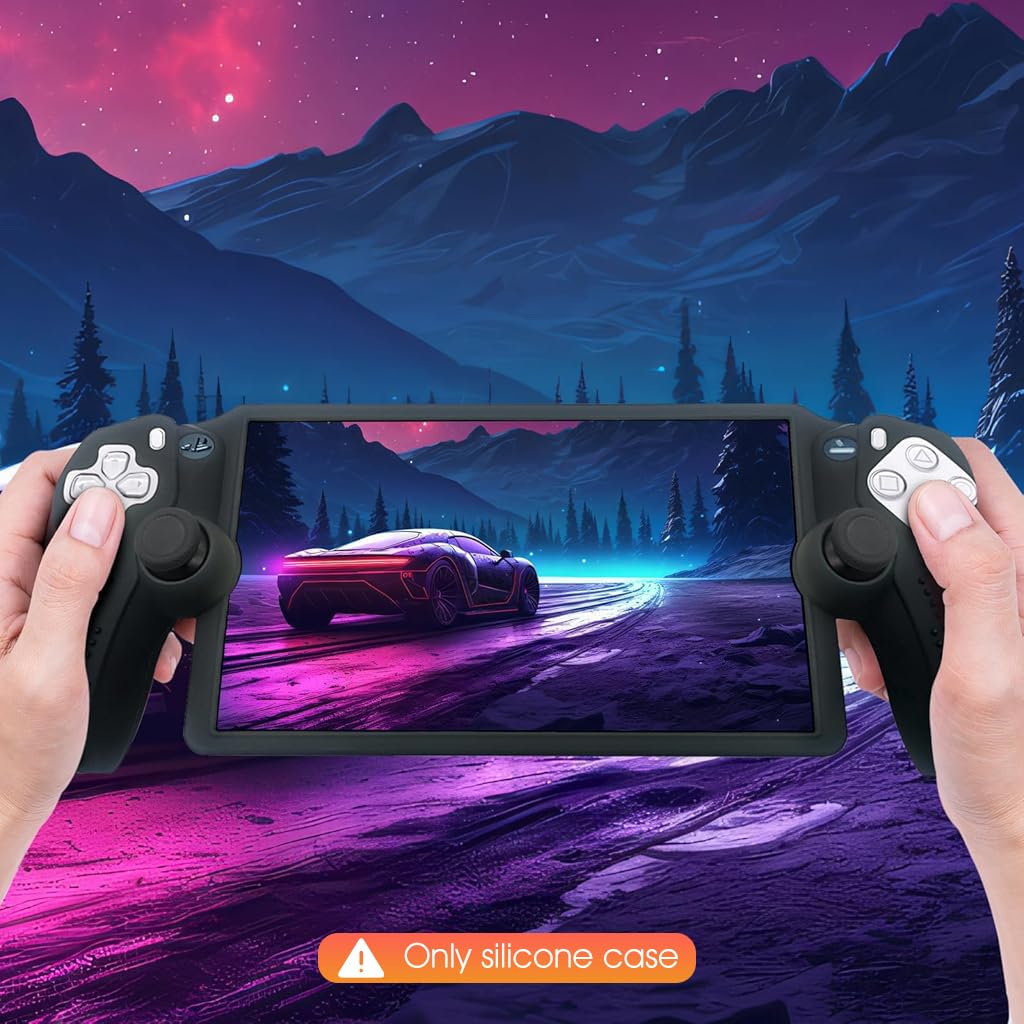 Silicone Cover for PlayStation Portal featuring Anti Slip Grip Design and 2 PCS Set | Black