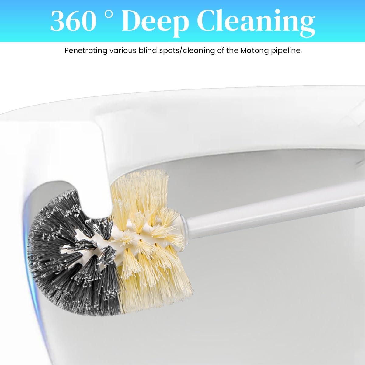 HASTHIP Toilet Cleaning Brush for Bathroom Deep Cleaning with Drip Holder and Nylon Bristles | Grey Plastic Scrubber