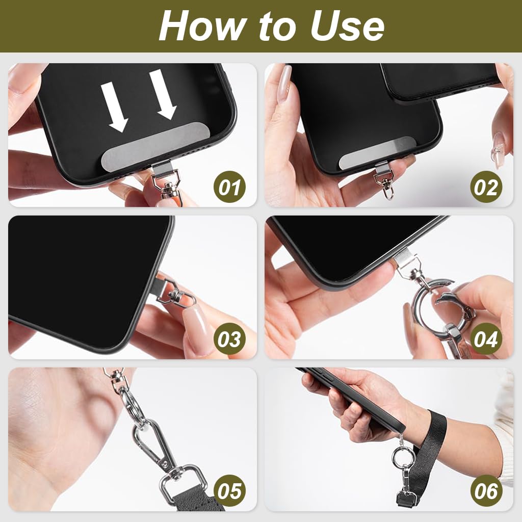 ZORBES 2 in 1 Phone Sling Strap with Zipper Pouch for Travel and Outdoor Use | Stainless Steel Tether Tabs and Adjustable Neck Lanyard