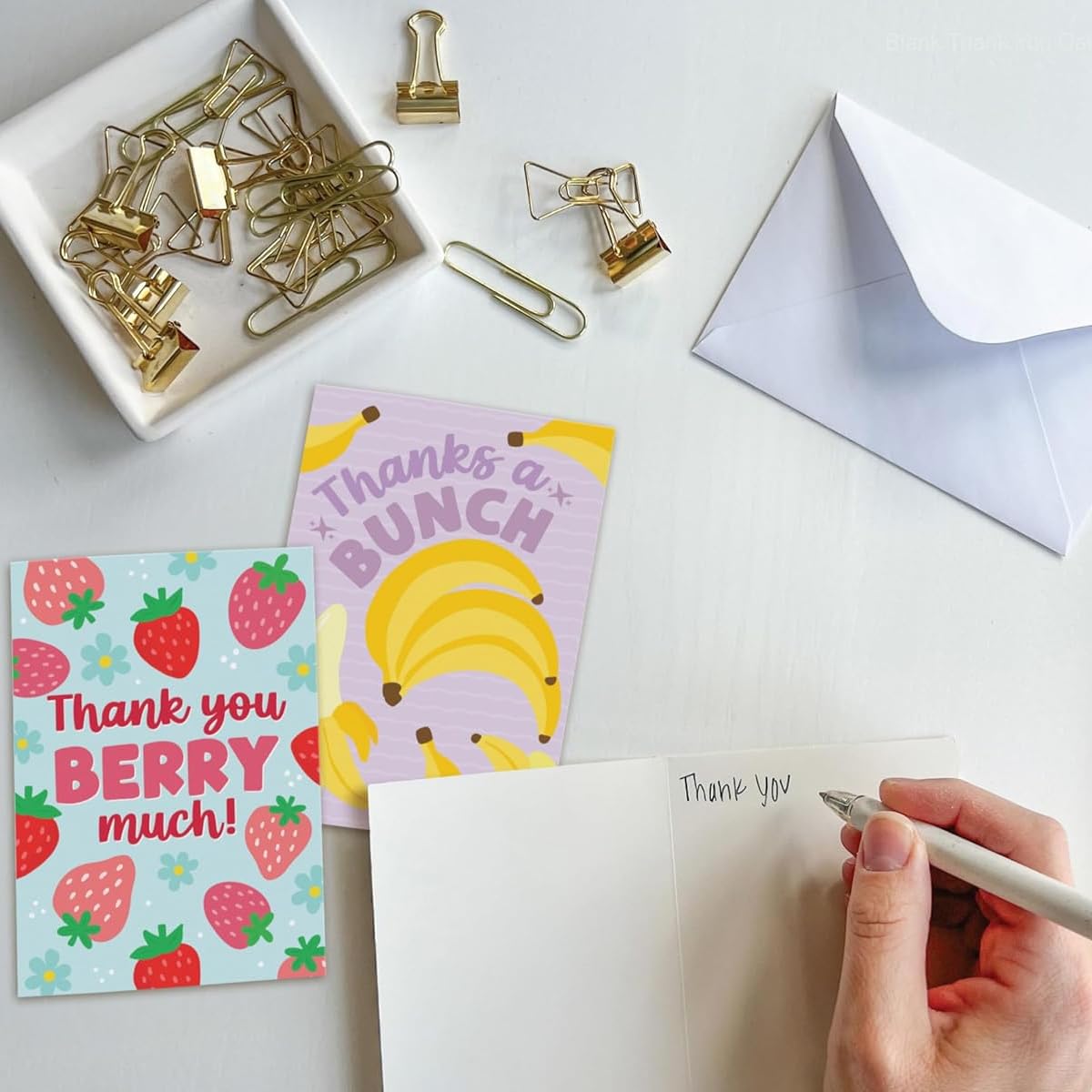 OFIFO Thank You Cards with Envelopes for Teachers and Employees 12 Designs 12.7x17.8cm | Blank Small Notes for Graduation and Farewell