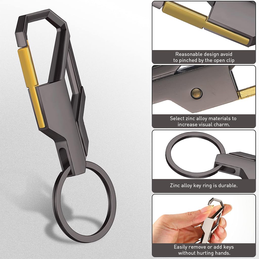 Venzina Key Chain Set for Home and Office featuring Spring Snap Hook | Zinc Alloy 3Pcs
