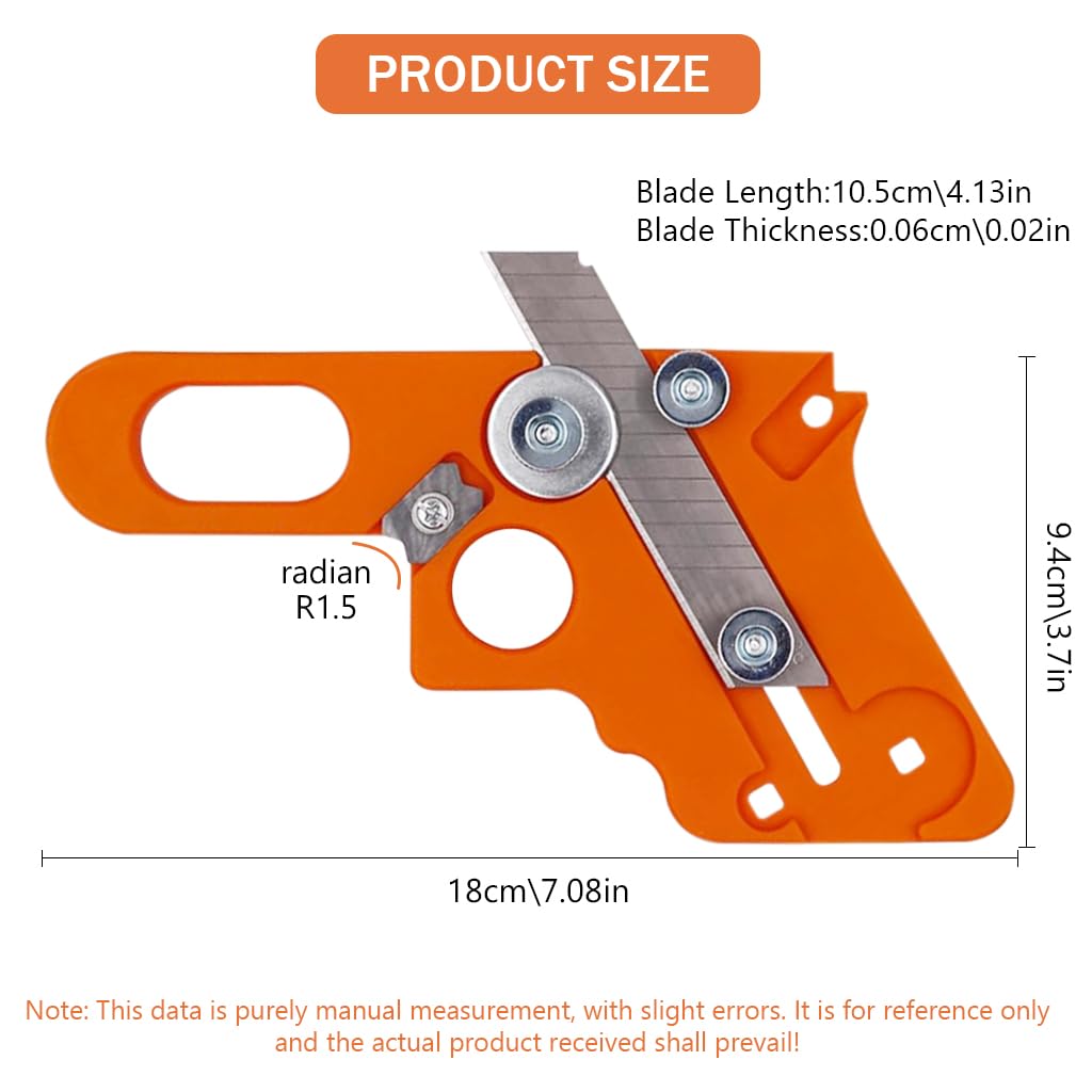 Serplex® Woodworking Edge Trimmer, Edge Cutter Tool with 10Pcs Blades, Adjustable Woodworking Hand Trimming Tool for Wood Edge Banding