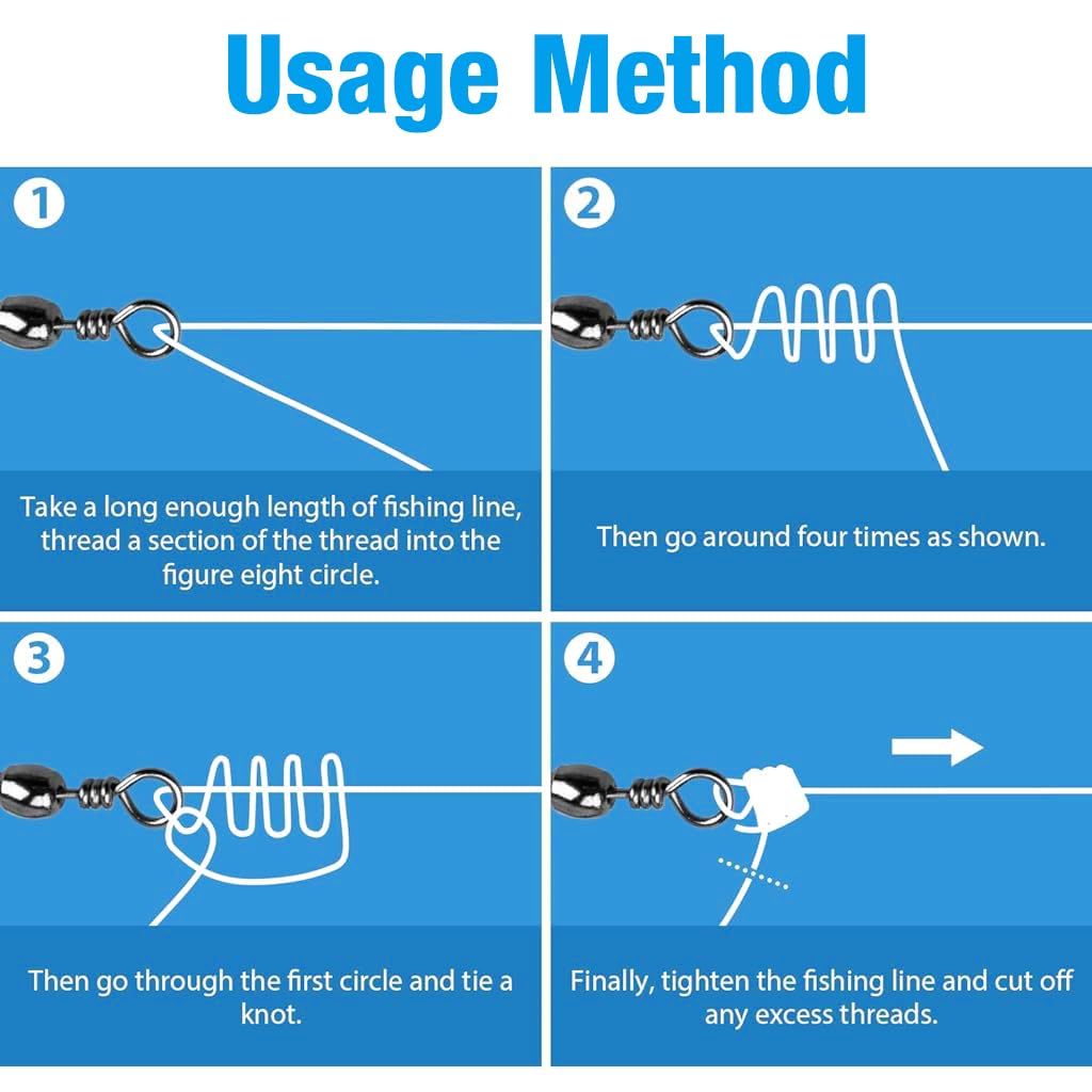 Proberos Fishing Rolling Ball Bearing Barrel Swivel with Safety Snap Connector 100PCS Set | Corrosion Resistant Accessories in 5 Sizes