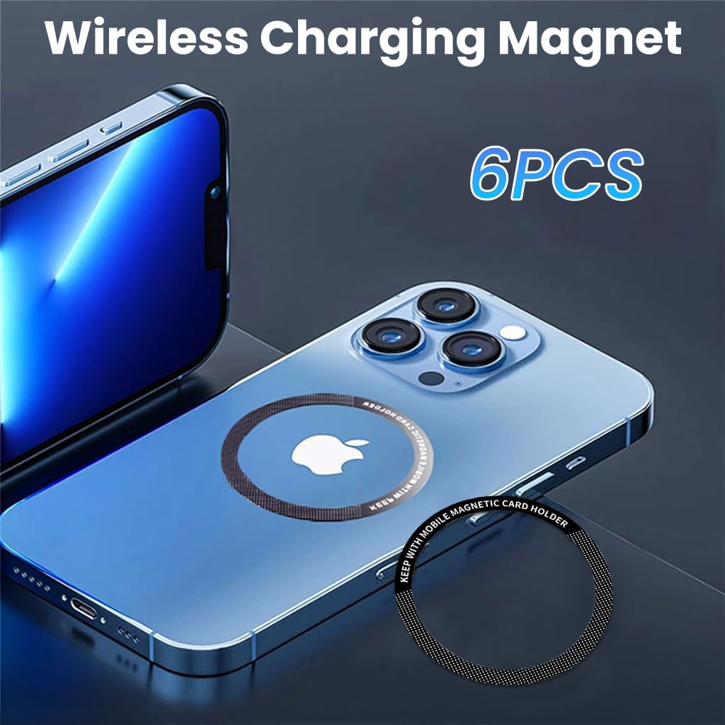 ZORBES Magnetic Alignment Rings for Phone Grip and Holder with Strong Adhesive | 6 Pack 55mm