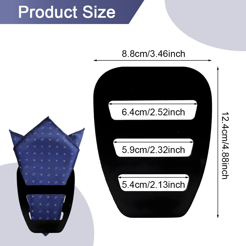 GUSTAVE Slim Pocket Square Holder for Men with Hidden Retainer | Keeps Handkerchief Neat