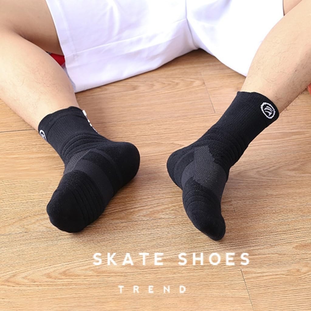 Proberos Sport Socks for Men with Anti Slip Sole and Calf Compression Support | 3 Pairs