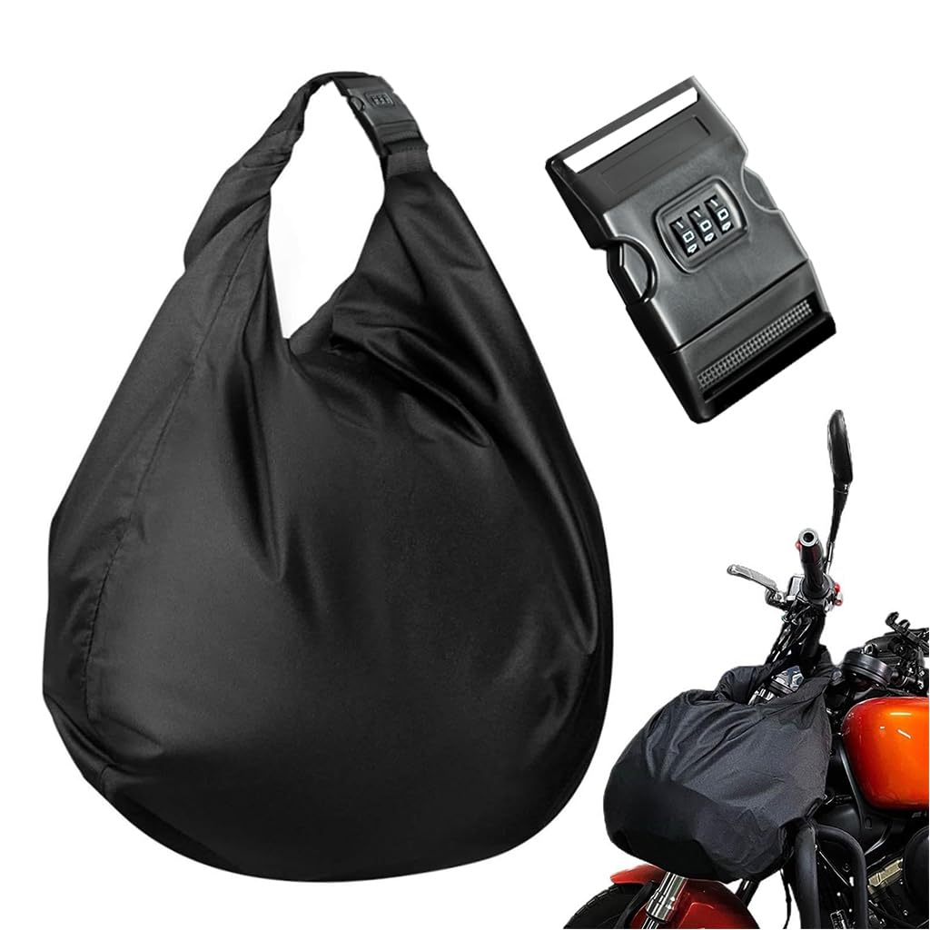 STHIRA Motorcycle Helmet Bag with 3 Digit Lock and Roll Top Closure Waterproof Nylon 53x70.5 cm