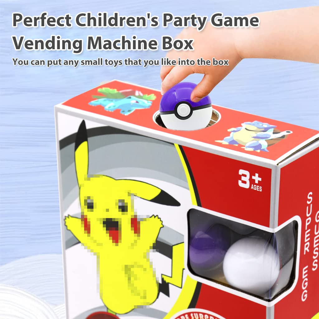 PATPAT Pokémon Capsule Toy Vending Machine for Kids with 6 Balls and 2 Figures | Party Playset