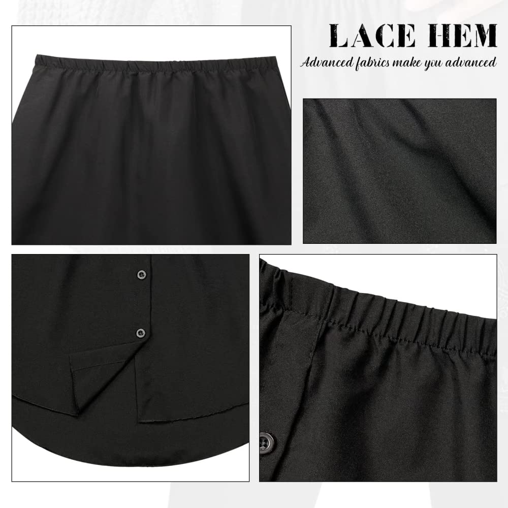 GUSTAVE Shirt Extender for Women featuring Elastic Waist and 15.7 in Length | Black & White 2pcs